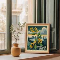 Oregon State Wall Art, Grape Poster, Flower Market Print, Travel Pacific Northwest Decor, Gift, City Artwork - thumbnail 3