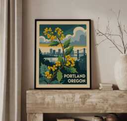Oregon State Wall Art, Grape Poster, Flower Market Print, Travel Pacific Northwest Decor, Gift, City Artwork - thumbnail 1