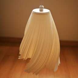 3D Printed Hanging Lamp, Dining Table Pleated Lamp Shade, Unique - thumbnail 3