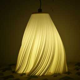 3D Printed Hanging Lamp, Dining Table Pleated Lamp Shade, Unique - thumbnail 4