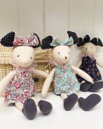 Handmade Mouse Doll . Fully Dressed Toy First Birthday Baby Shower Gift Toddler - thumbnail 1