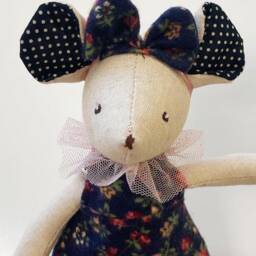 Handmade Mouse Doll . Fully Dressed Toy First Birthday Baby Shower Gift Toddler - thumbnail 3