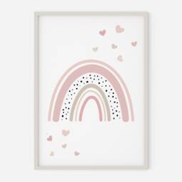 Personalised Nursery Prints, Animal Set Of 3, Kids Alphabet Rainbow Bunny Prints - thumbnail 2