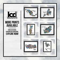 Mexico Map Photo Collage Print, Personalised Holiday Photos, Family Memories, Home D??cor, Wall Hanging Prints, Custom Made Art - thumbnail 4
