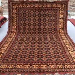 7x10 Tribal Area Rug - Modern Afghan Hand Knotted Wool Handmade Turkmen Bukhara Geometric Oriental Rugs For Living Room - thumbnail 2