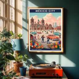 Vintage Mexico City Travel Poster Retro American Art Print - thumbnail 2
