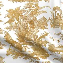 Toile Sheets - Chinoiserie By Peacoquettedesigns Asian Gold White Chinese Cotton Sateen Sheet Set Bedding Spoonflower - thumbnail 4