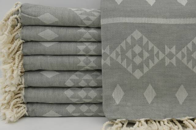 "Gray Kilim Towel, 40""x70" - image 1