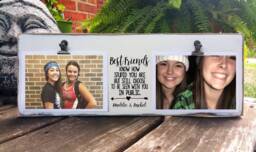 Best Friends Choose To Be Seen With You Double Picture Frame, Wood Photo Board Personalized, Going Away Gift, Dorm Decor, Friend