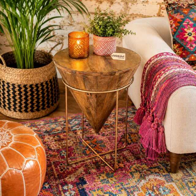 Tamia Wooden Cone Side Table - image 1