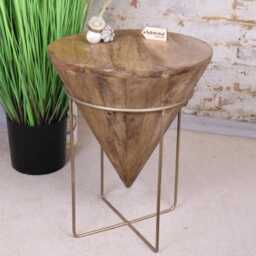 Tamia Wooden Cone Side Table - thumbnail 2
