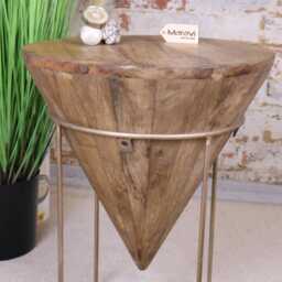 Tamia Wooden Cone Side Table - thumbnail 3