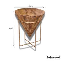 Tamia Wooden Cone Side Table - thumbnail 4