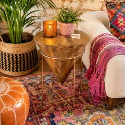 Tamia Wooden Cone Side Table