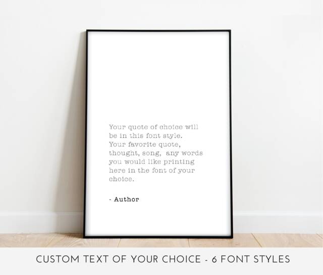 Custom Quote Print - Personalised Song Lyric Text Wall Art - image 1