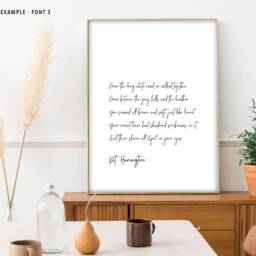 Custom Quote Print - Personalised Song Lyric Text Wall Art - thumbnail 3