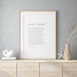 How Do I Love Thee? - Romantic Print Elizabeth Barrett Browning Sonnet 43 Wedding Engagement Anniversary Gift Poster Unframed - thumbnail 3