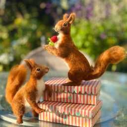 Needle Felted Red Squirrel - Wool Sculpture, Handmade Woodland Animal Art - thumbnail 4