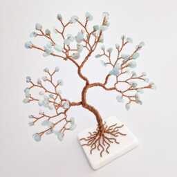 Aquamarine Crystal Tree, 19Th Anniversary Gift, Coffee Table Decor, March Birthstone - thumbnail 3