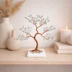 Aquamarine Crystal Tree, 19Th Anniversary Gift, Coffee Table Decor, March Birthstone - thumbnail 2
