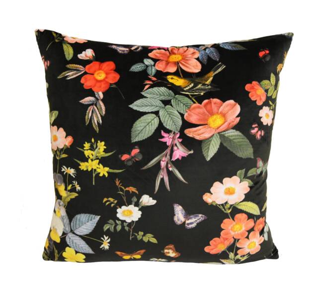 Clarke & - Ava Velvet Black Cushion Cover Throw Pillow Designer Home Decor - image 1