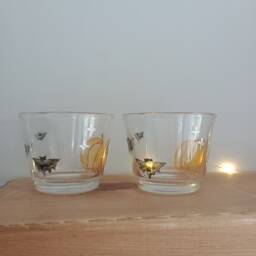 Hand Painted Tea Light Holders. Set Of Two. Unique - thumbnail 2