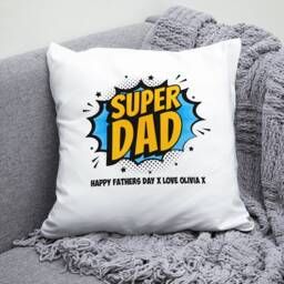 Personalised Dad Cushion, Super Dad, Father's Day Gift, Custom Name & Message, Superhero Gift For - thumbnail 2