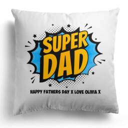 Personalised Dad Cushion, Super Dad, Father's Day Gift, Custom Name & Message, Superhero Gift For - thumbnail 3