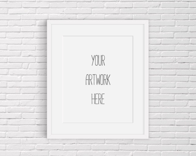 Artwork Mockup, Etsy Listing Art, Basic, Photo, Digital Frame, White Brick, Simple, 8 X 10 Inch, 4 5 16 20 Download - image 1