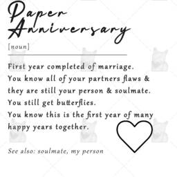 Paper Anniversary Definition Print, Paper Anniverary Gift, First Gift For Husband Or Wife, One Year Down - thumbnail 2