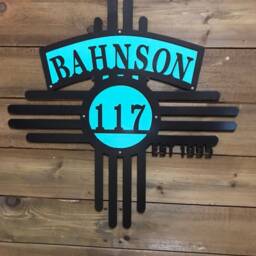 Zia Metal House Sign - Personalized Wall Art New Mexico Gifts Double Layer Sun Southwestern - thumbnail 3