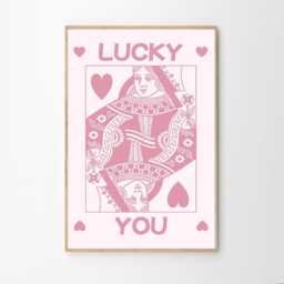 Pink 8 Ball Art Canvas Poster, Lucky You Trendy Wall Art, Inspirational Aesthetic Decor, Retro Home Printed Gift - thumbnail 3