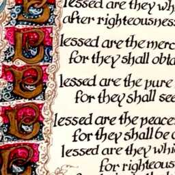 Sermon On The Mount Art Print, Beatitudes, Calligraphy - Paper Only - thumbnail 4