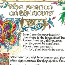Sermon On The Mount Art Print, Beatitudes, Calligraphy - Paper Only - thumbnail 2