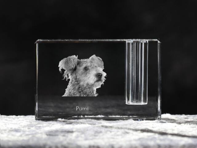 Pumi , Crystal Pen Holder With Dog, Souvenir, Decoration, Limited Edition, Collection - image 1