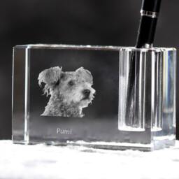 Pumi , Crystal Pen Holder With Dog, Souvenir, Decoration, Limited Edition, Collection - thumbnail 2