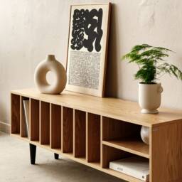 "Vinyl Record Cabinet, Stand, Oak, ""Silene" - thumbnail 4