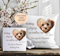Personalized With Your Photo Dog Memorial Cushion Pet Loss Keepsake Pillow Scrap Book - thumbnail 1