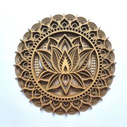 Lotus Flower 3D Wall Art Laser Cut Mandala Plaque Geometric Ornament Home Decoration Gift - thumbnail 2