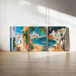 Set Of 3 Tunisia Travel Posters, Prints, Islamic Art, Arabic Wall Decor, North African Decor - thumbnail 2