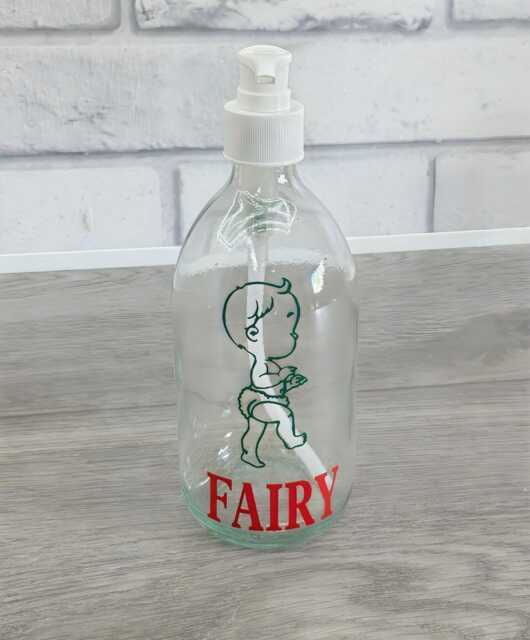 Glass Fairy Washing Up Liquid Kitchen Soap Dispenser 500Ml - Reusable Pump Bottle Sink D??cor New Home Gift - image 1
