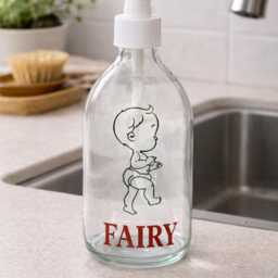 Glass Fairy Washing Up Liquid Kitchen Soap Dispenser 500Ml - Reusable Pump Bottle Sink D??cor New Home Gift - thumbnail 4