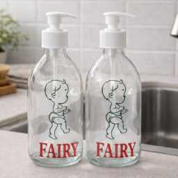 Glass Fairy Washing Up Liquid Kitchen Soap Dispenser 500Ml - Reusable Pump Bottle Sink D??cor New Home Gift - thumbnail 3