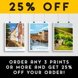 Bath Print - Pulteney Bridge Travel Poster River Avon Somerset Art Print A3, A2, A1 - thumbnail 2