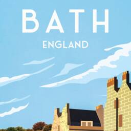 Bath Print - Pulteney Bridge Travel Poster River Avon Somerset Art Print A3, A2, A1 - thumbnail 3