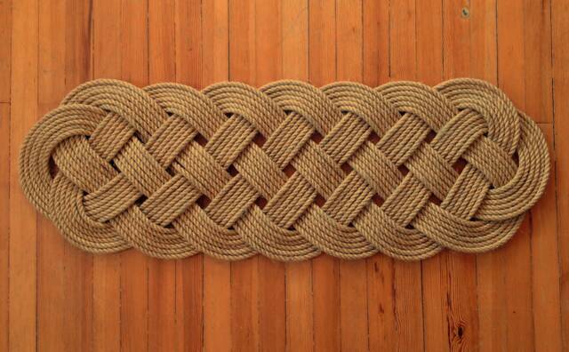 Nautical Rope Doormat - Handwoven Braided Rug Coastal Decor - image 1