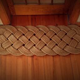 Nautical Rope Doormat - Handwoven Braided Rug Coastal Decor - thumbnail 3