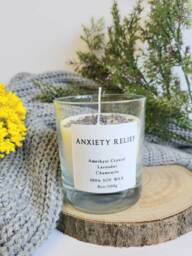 Anxiety Relief Crystal Amethyst Candle Crystal Quartz 8Oz Vegan Cruelty Free Soy Positive Vibes Lavender Healing - thumbnail 1