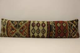 King Kilim Lumbar Pillow Cover, Vintage Wool, 12x48 - thumbnail 1