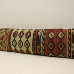 King Kilim Lumbar Pillow Cover, Vintage Wool, 12x48 - thumbnail 3